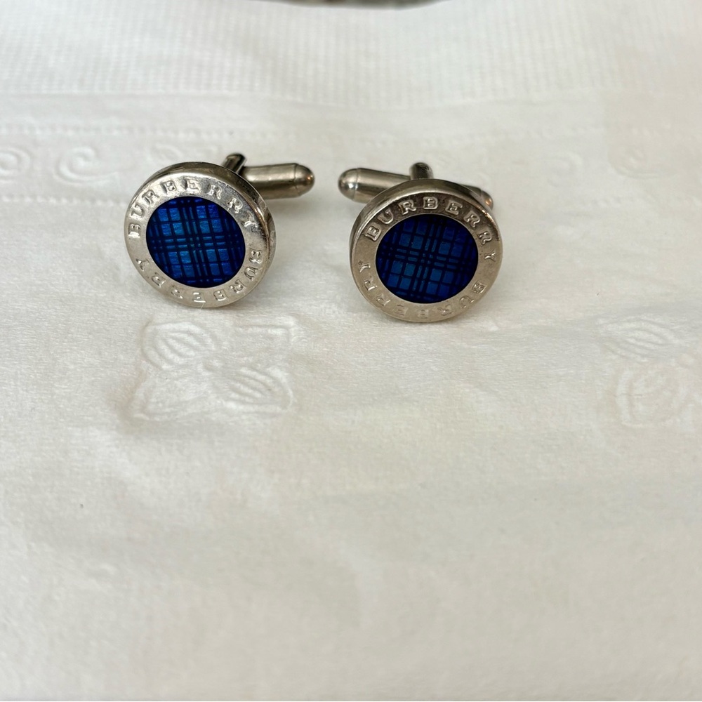 Burberry Blue and Silver Cufflinks
